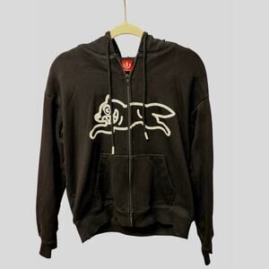 ICECREAM Running Dog Zip Up Hoodie Black Graphic Men’s Small